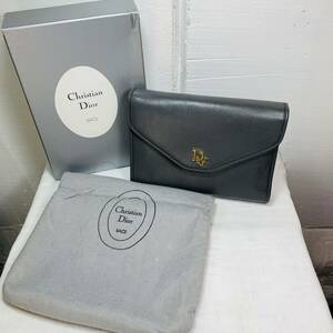 Christian DIor クリスチャンディオール レザー チェーンバッグ Grey ヴィンテージ 箱 布袋付属 USED品 