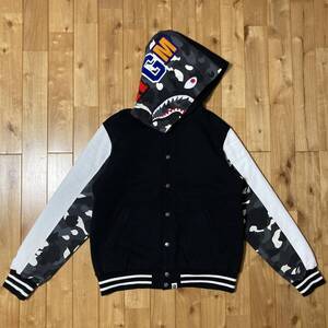 ★蓄光★ City camo shark hoodie varsity jacket Lサイズ シャーク パーカー スタジャン a bathing ape BAPE エイプ ベイプ 迷彩 yi3