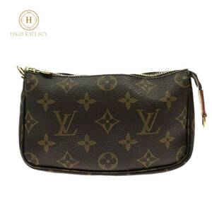 1円スタート LOUIS VUITTON ルイヴィトン ミニポシェット アクセソワール M58009 SD0013 モノグラム アクセサリーポーチ 小物入れ ブラウン