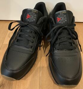 未使用 自宅保管品 REEBOK リーボック CLASSIC LEATHER クラシック レザー 59503 10.5インチ 28.5cm ブラック 黒