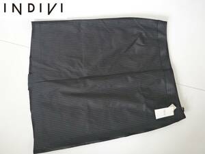 新品 INDIVI　インディヴィ　インディビ★黒×ストライプ柄　スカート　46　XL相当　大きめ