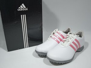 ◆ 【タグ付き・未使用】 adidas アディダス Driver Isabelle レディースゴルフシューズ 23.5㎝ ホワイト×ピンク [4-1] No.5357