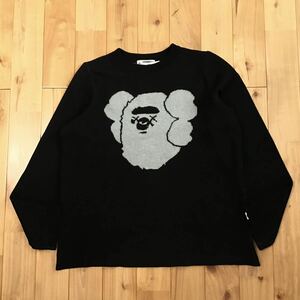 ★激レア★ KAWS × BAPE Big Head ニット セーター Sサイズ a bathing ape カウズ エイプ ベイプ アベイシングエイプ knit NIGO i5