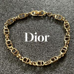 1円～極美品 Christian Dior　クリスチャン　ディオール　ブレスレット　CD ロゴ　ヴィンテージ　ゴールド