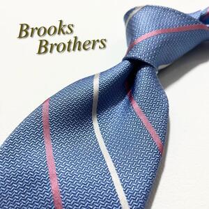 【極美品】Brooks Brothers ブルックスブラザーズ ネクタイ リバースストライプ柄 アメリカ製 メンズ スーツ 米国製 ハイブランド 高級