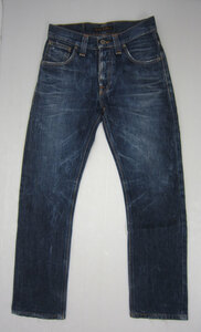 Nudie Jeans ヌーディージーンズ NJ2000 AVERAGE JOE レギュラーストレート デニムパンツ W28 チェーンステッチ ボタンフライ denim pants