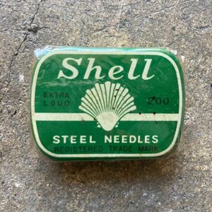 (M)2 未開封 デッドストック Shell 200 EXTRA LOUD STEEL NEEDLES シェル 200本 蓄音機針 SP盤 78回転 ブリキケース