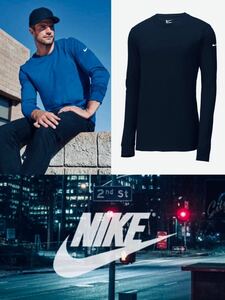 正規 NIKE long-T-shirt color BLACK size M cotton100% made in srilanka ブラックロンT ナイキ コア コットン ロング スリーブ Tシャツ★