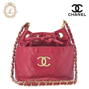 CHANEL シャネル ショルダーバッグ ビコローレ ラムスキン 赤 巾着（ゴールド金具） レディース バッグ レディース【中古】【送料無料】【S