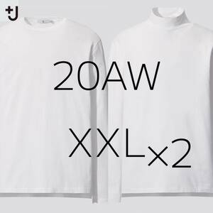 UNIQLO ＋Jスーピマコットンクルー＆モックネックT 2枚セット 00WHITE XXL