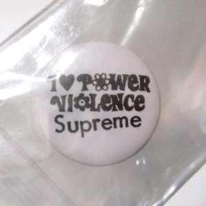 新品 19SS Supreme I Love Power Violence Supreme Button 缶バッジ White ホワイト