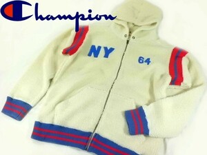 【激レア】クリーニング済！●Champion チャンピオン●もこもこフリース フードジャケット size O / トリコカラー 国内正規品