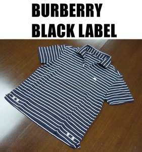 バーバリーブラックレーベルポロシャツ/BURBERRY BLACK LABEL 半袖シャツ/サイズ２/三陽商会/ネイビー