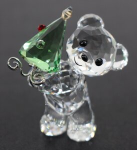 □現状品□ SWAROVSKI クリスベア クリスタル クリスマスツリー クマ ※高さ約4.5cm スワロフスキー 置物 (2822262)