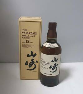 未開栓 サントリー 山崎 12年 シングルモルト 700ml 43% ウイスキー箱付きです。