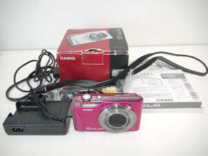 506 CASIO EXILIM EX-H10 ピンク 24mmWIDE OPTICAL 10x f=4.3-43.0mm 1:3.2-5.7 カシオ デジカメ バッテリー/充電器/箱/取説付 作動品