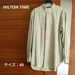 HILTON TIME メンズ 長袖 スタンドカラー シャツ サイズ：40