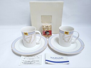 未使用品 ナルミ NARUMI リプトン LIPTON マグカップ & ケーキ皿 ナルミチャイナ 洋食器 カップ ソーサー ペア コーヒーカップ A