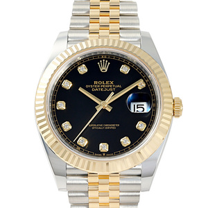 ロレックス ROLEX デイトジャスト 41 126333G ブライトブラック文字盤 新品 腕時計 メンズ