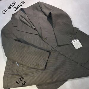 ★紳士服・工房【決算セール】★新品 ★未使用C/ Gareiso/2ッ釦スーツ上下セット /ミックス格子柄系/カーキー色系裏地メッシュ使用サイズA4