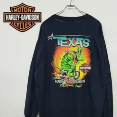 ハーレーダビッドソン テキサス 希少デザイン Ｔシャツ ネイビー XL 古着