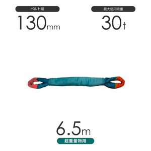 国産 超重量物用ソフトスリング 両端アイ形（TTE型）使用荷重:30t×6.5m