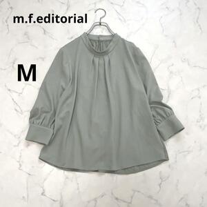 ＊m.f.editorial＊スタンドカラーブラウス 後ギャザー キレイめ オフィスカジュアル レディース M