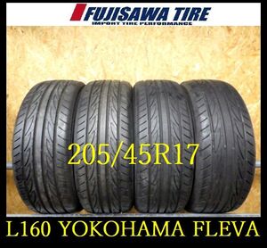 【L160】C9211084 送料無料◆2023年製造 約8部山◆YOKOHAMA ADVAN FLEVA◆205/45R17◆4本