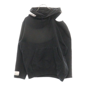 VETEMENTS ヴェトモン 18SS CUT-OUT SWEATSHIRT カットアウトプルオーバースウェットパーカー フーディー ブラック WSS18TR21