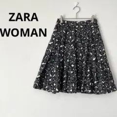 ザラウーマン　ZARA WOMAN 総柄　花柄　フレアスカート ひざ丈 xs