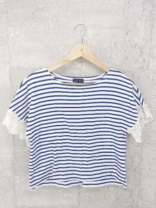 ◇ SHIPS シップス 半袖 Tシャツ カットソー ブルー ホワイト *