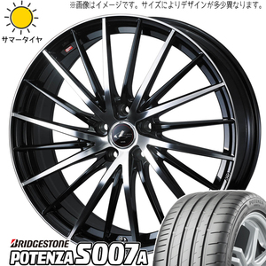 245/35R21 サマータイヤホイールセット アルファード etc (BRIDGESTONE POTENZA S007A & LEONIS FR 5穴 114.3)