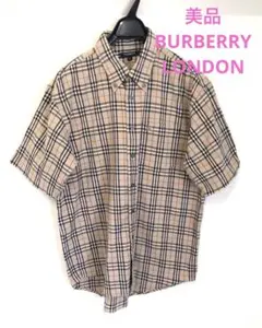 美品　BURBERRY LONDON メンズ　半袖シャツ　ノバチェック柄