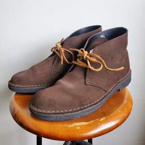 824◆Clarks クラークス 21621 スエード デザートブーツ US8/26㎝位 茶 ブラウン チャッカブーツ 2ホール クレープソール 中古 USED