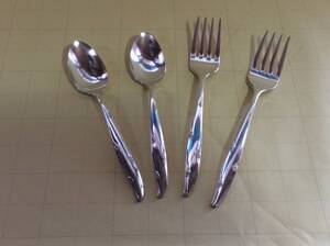 【Mid-flatware/C009/ONEIDA SILVER/Silver Flower①】オネアイダ/シルバーフラワー(銀製)/ティー(4本)セット/Ex/ミッドセンチュリー