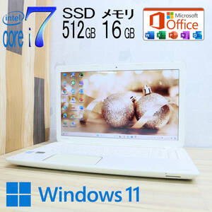 ★美品 最上級4世代4コアi7！新品SSD512GB メモリ16GB★T553/67JW Core i7-4700MQ Webカメラ Win11 MS Office2019 Home&Business★P72105