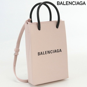 中古 バレンシアガ 斜め掛け ショルダーバッグ レディース ブランド BALENCIAGA ミニ ショッピングバッグ カーフ 593826 ピンク