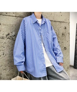 「Sakka」 「BLANC FICELLE」長袖シャツ X-LARGE ブルー メンズ