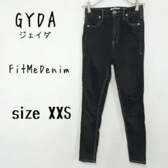 【GYDA】スキニーパンツ ブラックデニム 柔らかストレッチ生地 小さいサイズ