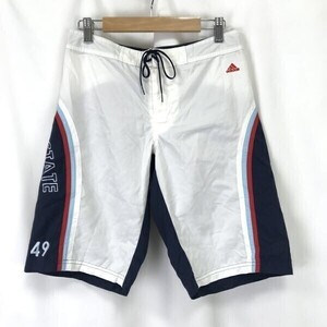 adidas/アディダス★サーフパンツ/スイミングウェア/水着【M/股下30cm/white×navy/白×ネイビー】海パン/Pants/Trouser◆BH657