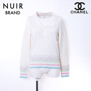 シャネル CHANEL ポロシャツ ニット カシミヤ ホワイト