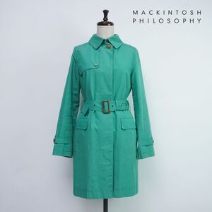 MACKINTOSH PHILOSOPHY マッキントッシュフィロソフィー スプリングコート ベルト付き レディース アウター 緑 グリーン サイズ38*QC87