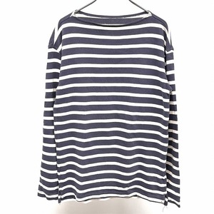 ギャップ GAP バスクシャツ ボーダー ボートネック 長袖 ロングスリーブ ロングテール 綿100% XS ネイビー×オフホワイト 紺 メンズ 男性