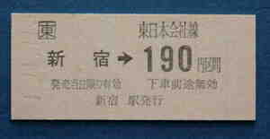 No.1※東日本会社線　新宿→区間　1-11-11　新宿駅発行