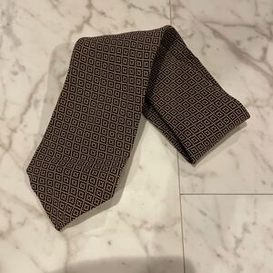 【GIORGIO ARMANI】ネクタイ CRAVATTE イタリア製 正規品 剣先10cm ジョルジオアルマーニ 茶系