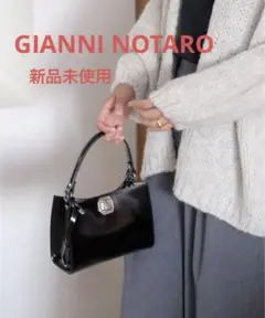 ※新品未使用※Gianni Notaro ガラスレザーミニバッグ