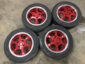 中古アルミ　13×4.5J　PCD100　オフ45　155/65R13　