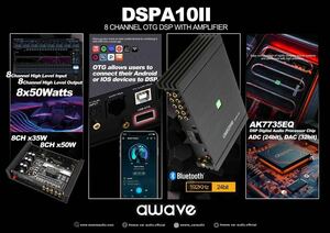 【保証付】【国内正規品】awave DSPA10Ⅱ 8chクラスABアンプ内蔵10ch DSP (デジタルシグナルプロセッサ)