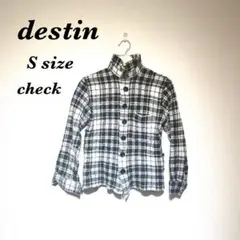 【d estin】Sサイズ　秋服　ジャケット　シャツ　チェック柄　ブラック