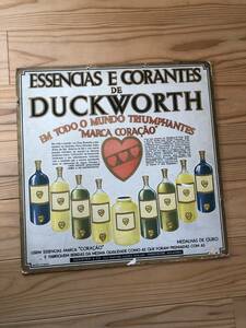 ★ アンティーク看板 レトロペーパープレート★当時物★DUCK WORTH ESSENCIAS E CORANTES ダックワース エッセンス染料 ハートブランド★